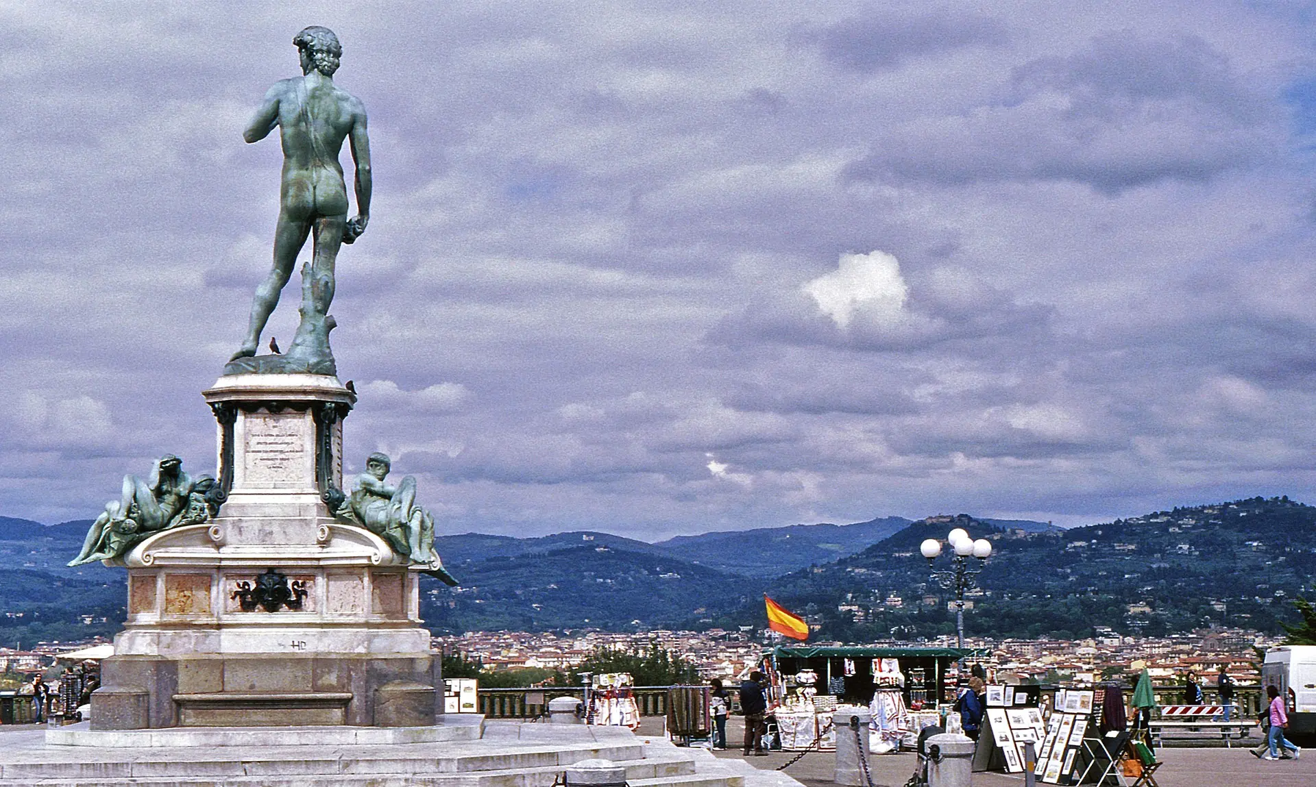 Replica David in bronze set in the Piazzale Michelangelo